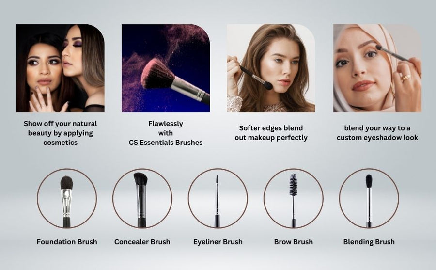 CS Essentials Full Makeup Brush Set - Set Of 18 Brushes