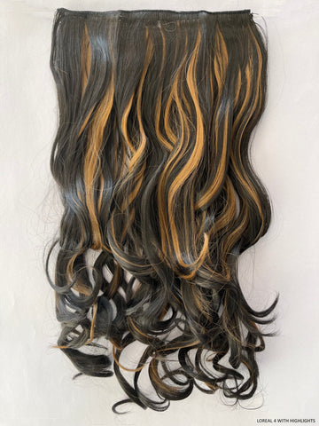 Synthetic Hair Extensions- shade Loreal 4 with highlights