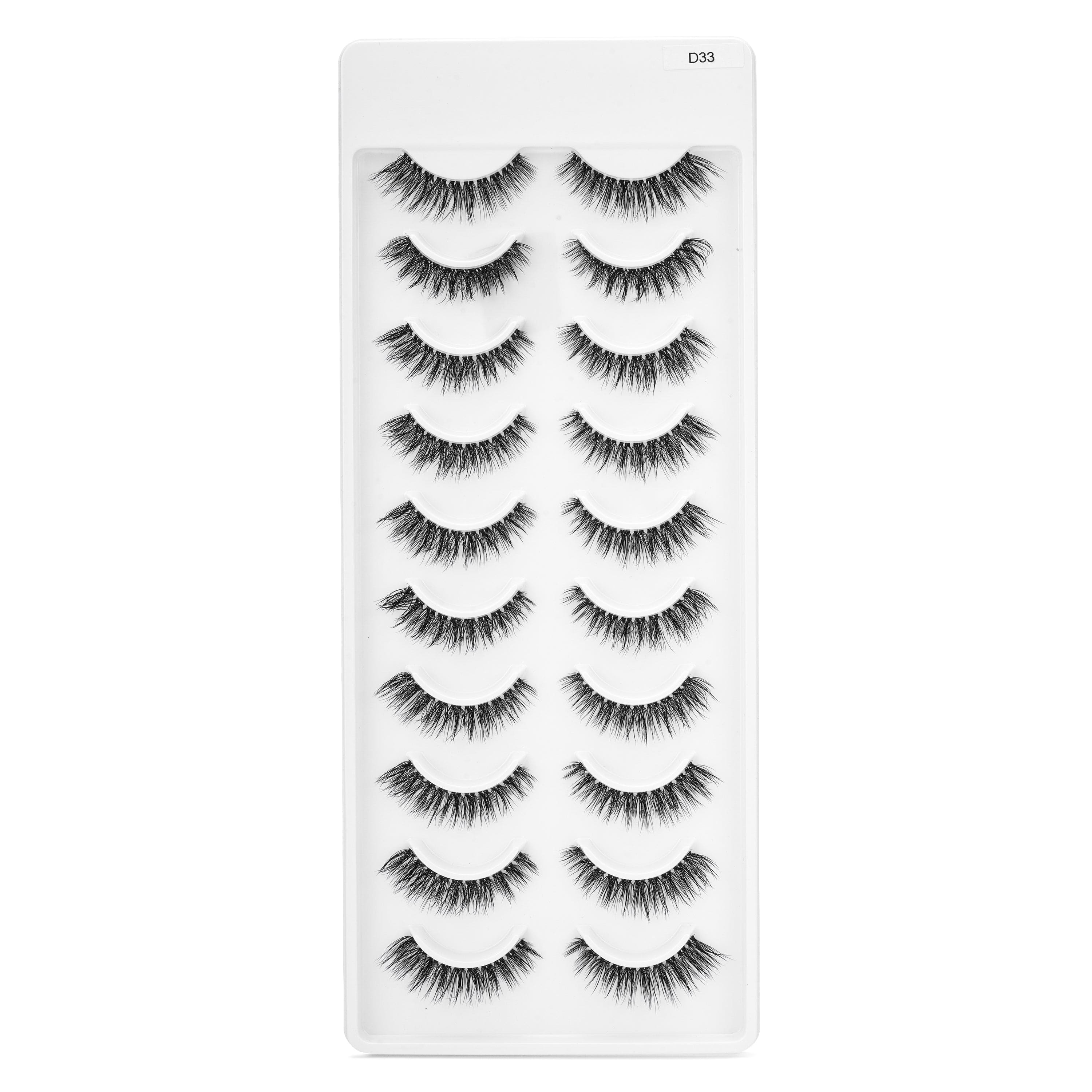 Faux Mink Eyelashes (10 Pairs) - D33