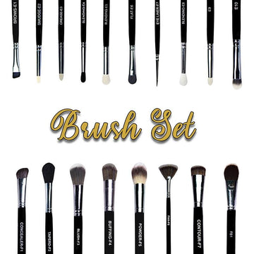 Full Flamboyant Makeup Brush Set - Set Of 18 Brushes