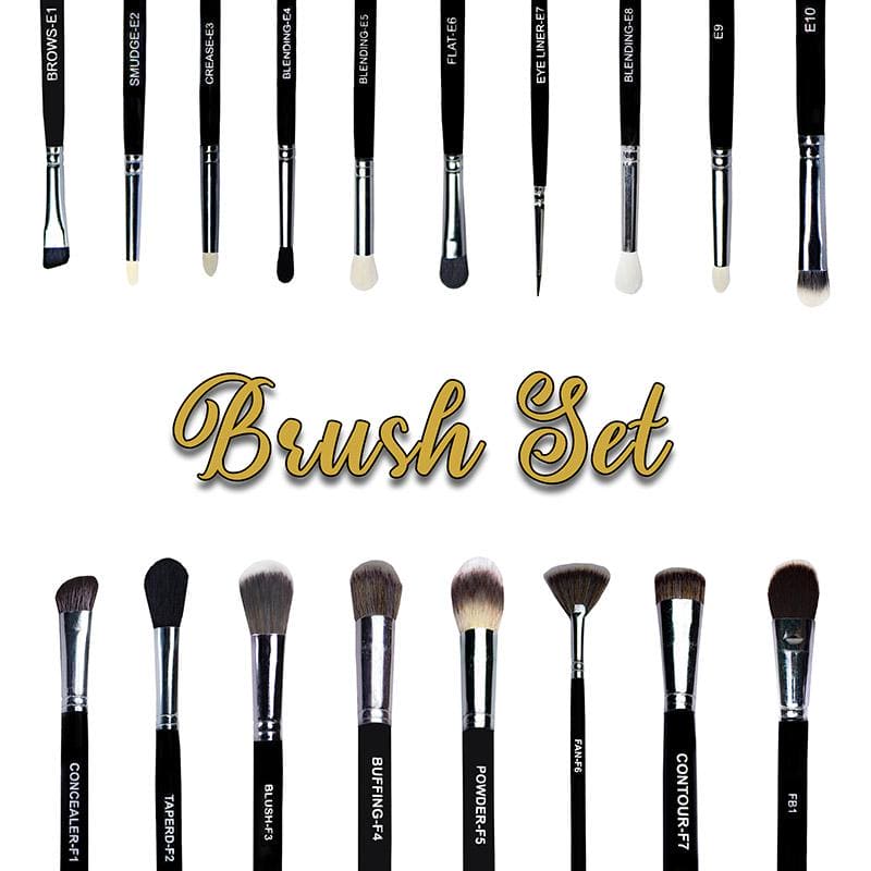 Full Flamboyant Makeup Brush Set - Set Of 18 Brushes
